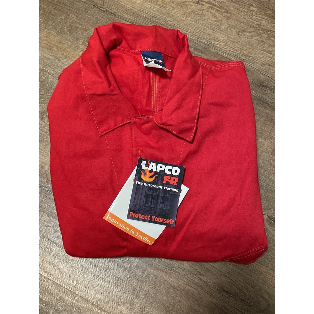 LAPCO FR Coverall XXL Short 50-52 Red ATPV 8.7 Cat 2 Work Safety - Picture 9 of 9